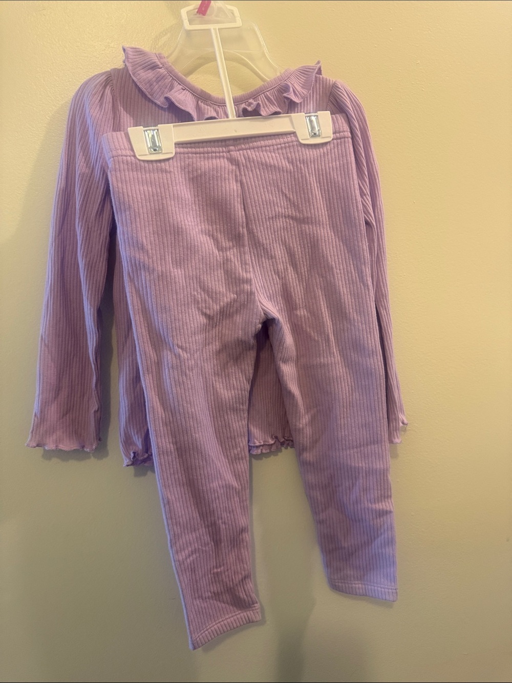 Garanimals Lilac Ribbed Ruffle Neck Two-Piece Set - Picture 2 of 2